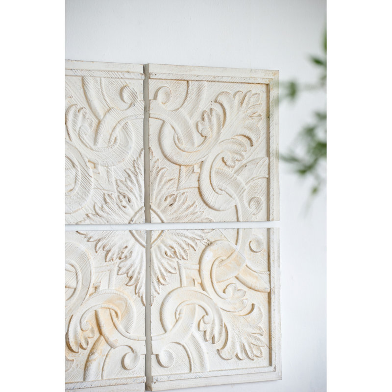 Panneaux muraux carrés en bois vieilli S / 4, 17,5 po x 17,5 po