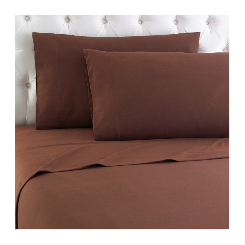 Ensemble de draps à poche profonde en microflanelle® de couleur unie, Ensemble de draps pour lit double + drap-housse et