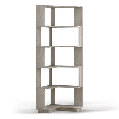 6-story corner bookcase, L-shaped display stand, with anti-fall baffle, saving space.