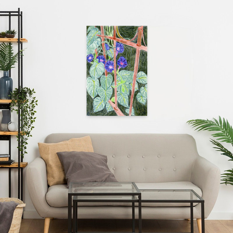 Art contemporain fleur nature, H 24 po x l 16 po