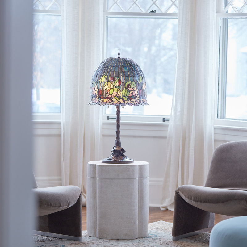 33.8"H Cramer Tiffany-Style Stained Glass Table Lamp