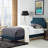Laura Fabric Platform Bed with Round Splayed Legs-727492966-727492962