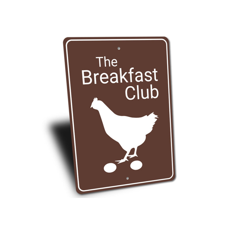 Enseigne en aluminium pour petit-déjeuner, H 14 po x l 10 po x P 0,04 po