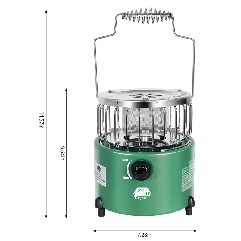 Réchaud de camping au propane 2 en 1 avec étui de transport CAYNEL, réchaud à gaz liquéfié pour camping en plein air, barbecue de randonnée.