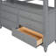 Lit mezzanine double avec tiroirs et bureau, lit mezzanine en bois avec tablettes-397067889