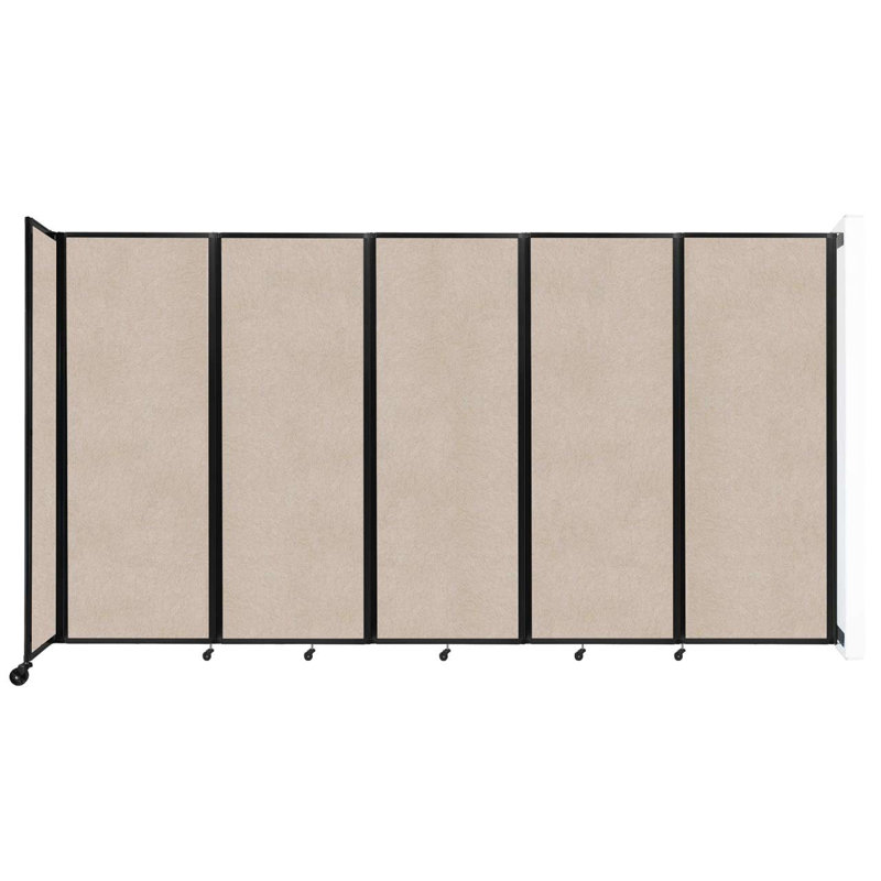 11 - Cloison pliante à panneaux, Beige, 5, H 82 po x l 168 po x P 12 po