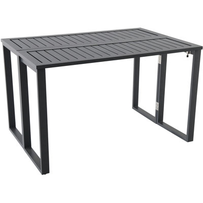 Rectangular Metal Folding Outdoor Dining Table , 46.3'' in. W 31.5'' in. D