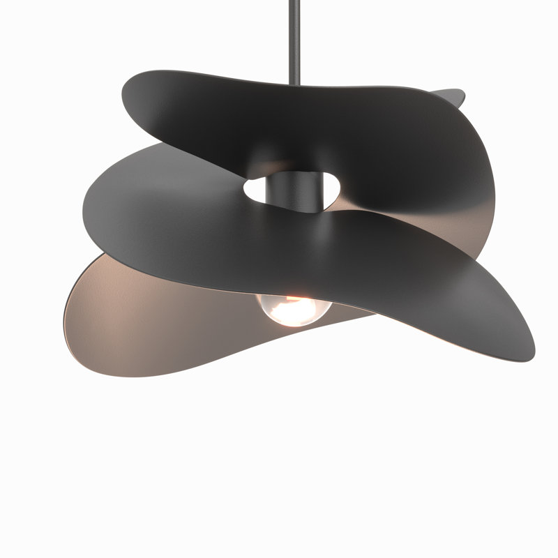 Hibiscus 1 - Light Unique/Statement Geometric Pendant, Black