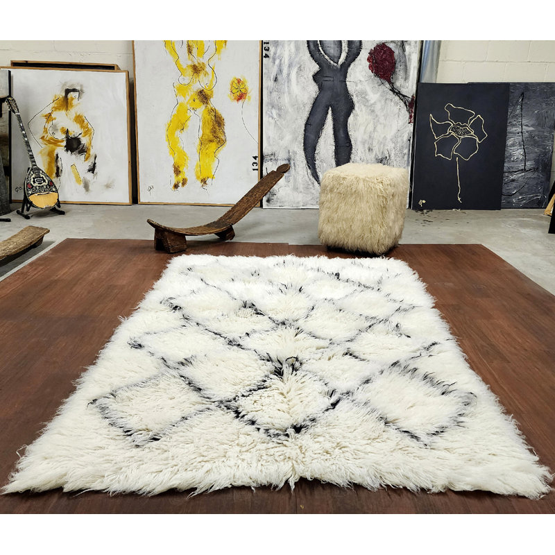Tapis Flokati sur mesure. Tapis moelleux en laine naturelle à poils longs de 4 po