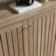 Armoire à chaussures armoire de rangement pour le hall d'entrée avec deux portes à lattes ventilées de style lattes Poignée en métal à quatre tablettes couleur taupe foncé