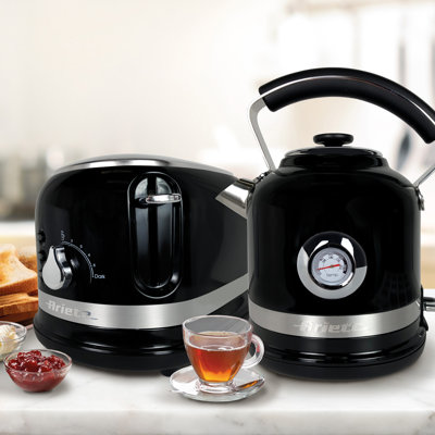 Ariete Moderna 1.7L Stainless Steel Kettle with 2 Slice Toaster Set