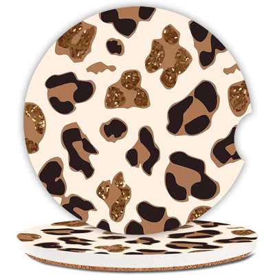 Absorbent Car Coasters 2 Pack for Women,Fashion Luxury Design Car Coaster for Drinks
