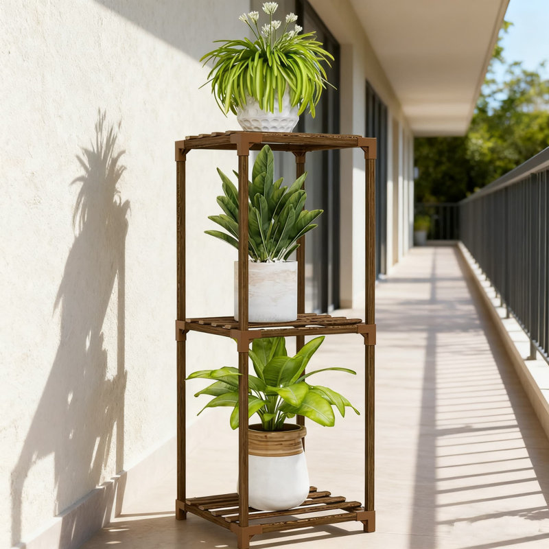 Support à plantes à 3 niveaux pour une utilisation intérieure et extérieure, étagère d'angle à plusieurs niveaux pour pots de fleurs multiples, support pour plantes de jardin sur le balcon