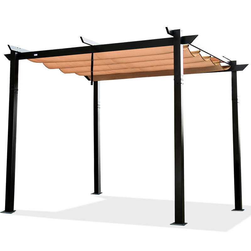 Pergola d'extérieur à auvent rétractable - abri de jardin pour patio en aluminium avec abri de jardin