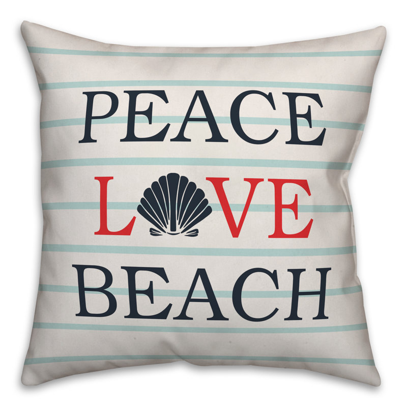 Coussin Peace, Polyester / Bourre en polyester, 18 po x 18 po