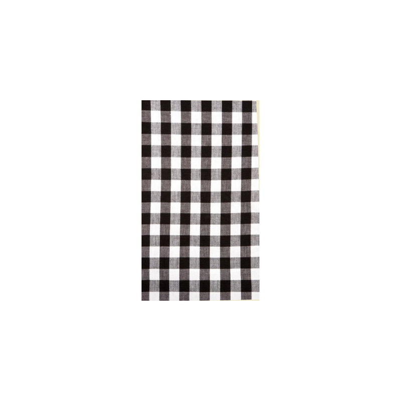 Jarratt Plaid 100% Cotton Tablecloth, Oval 86" x 60", Black