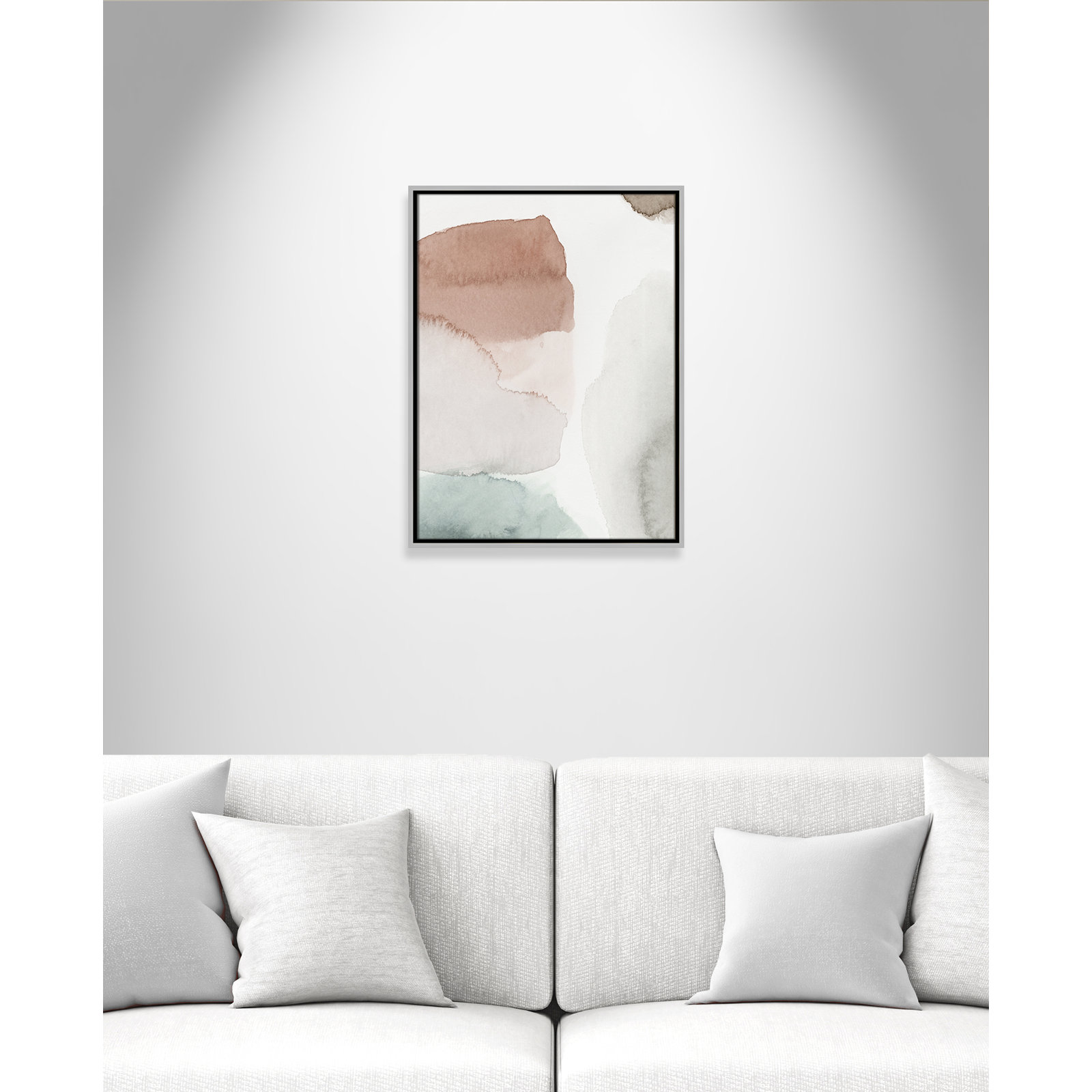 Weslyn "Hopeful II" Painting, 25.5" H x 19.5" W x 2" D, Silver Framed