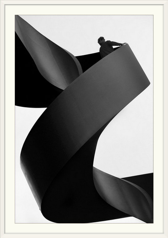 «Still Still» de Straub, reproduction d'art graphique par Paul Abrantes, H 44 po x l 32 po x P 1 po, Cadre blanc
