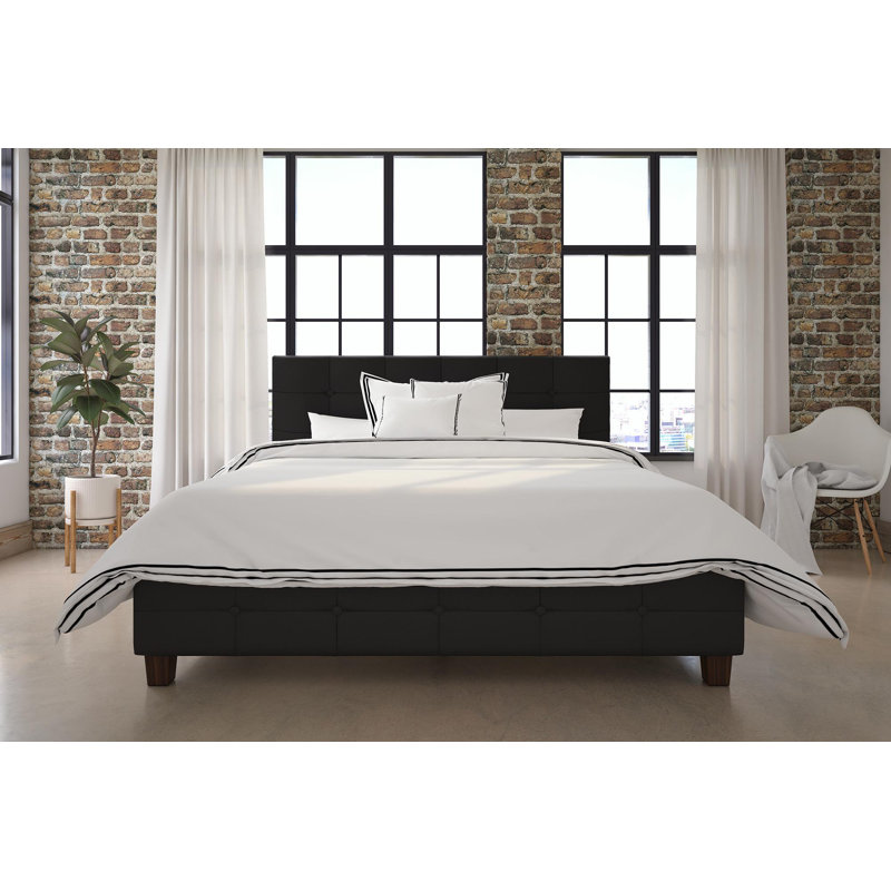 Rowett Upholstered Platform Bed, Black, King
