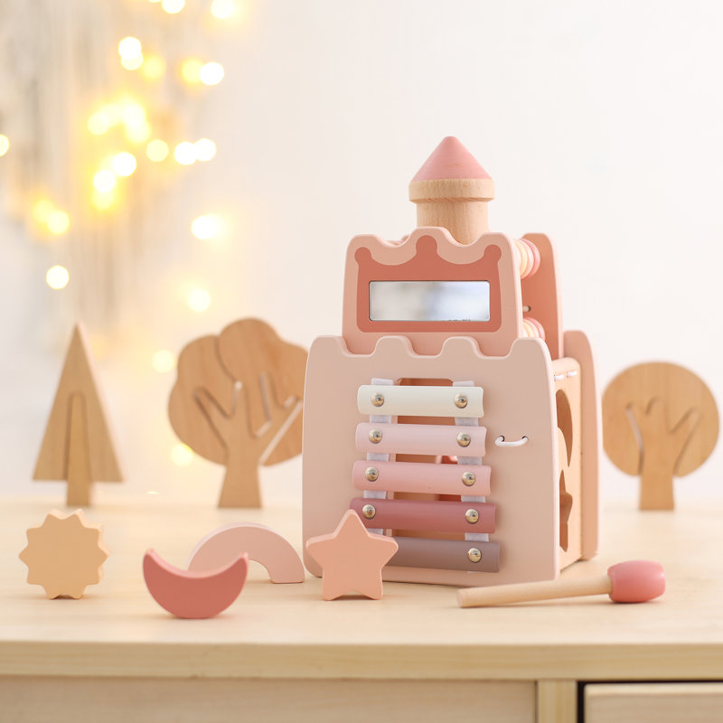 9-in-1 Wooden Castle Activity Cube with Mirror