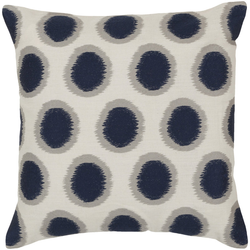 20-Inch Orange and Gray Ikat Dots Pillow Cover