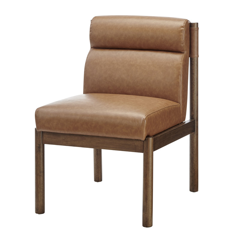 Yalani Dining Side Chair, Vintage Cider, Faux Leather Brown, Jacob Brown