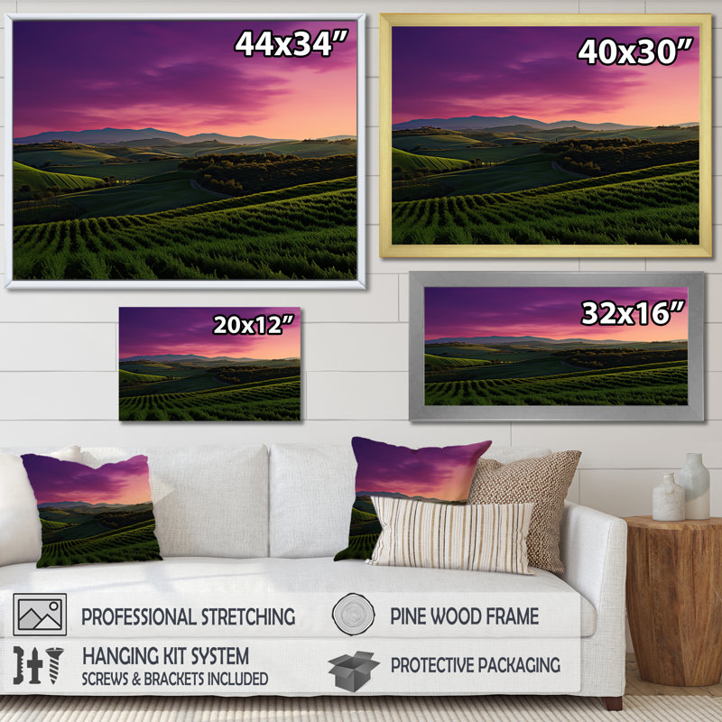 Impression sur toile Tuscany Twilight I, Toile tendue, H 16 po x l 32 po