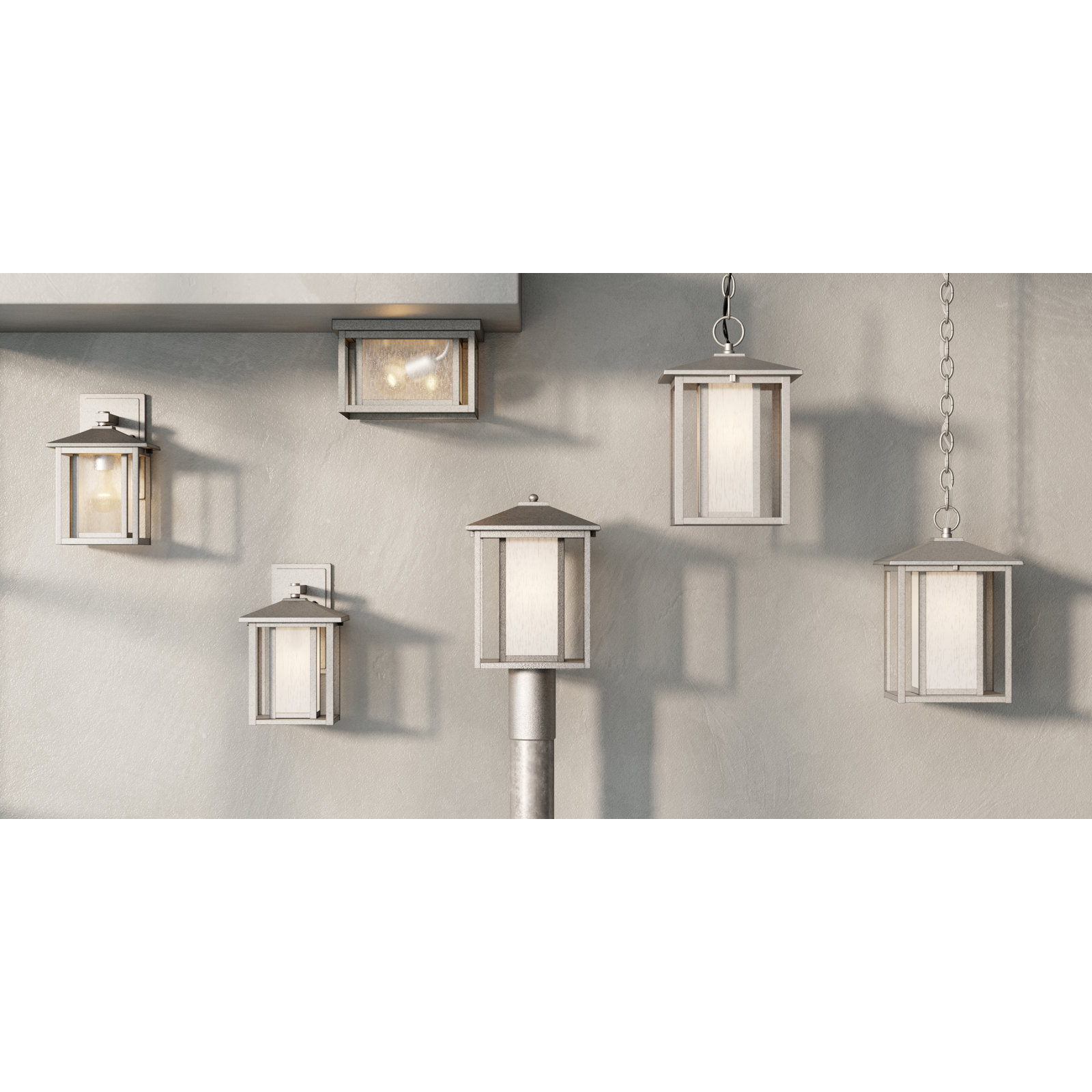 Vermont Integrated LED Outdoor Wall Lantern, 11" H x 7" W x 8.5" D, Weathered Pewter
