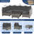 Ensemble de conversation en rotin 7 pièces, ensemble de conversation modulaire avec coussins, ensemble de mobilier d'extérieur -1308952966-1308952971