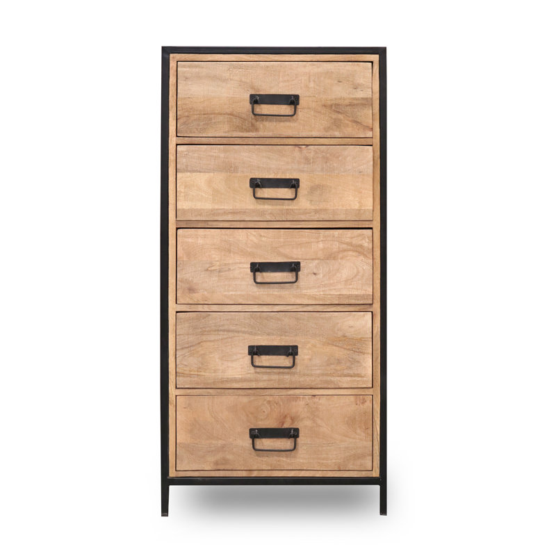 Farber Solid Wood 55cm W 5 - Drawer Chest of Drawers