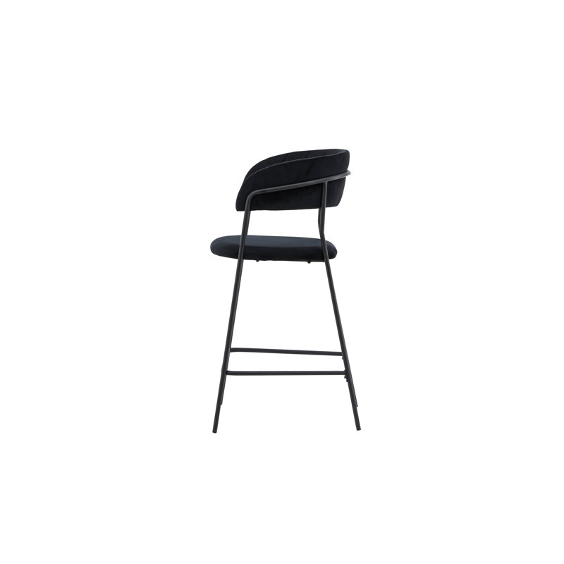 Ashbik Upholstered Adjustable Height Counter Stool with Metal Frame