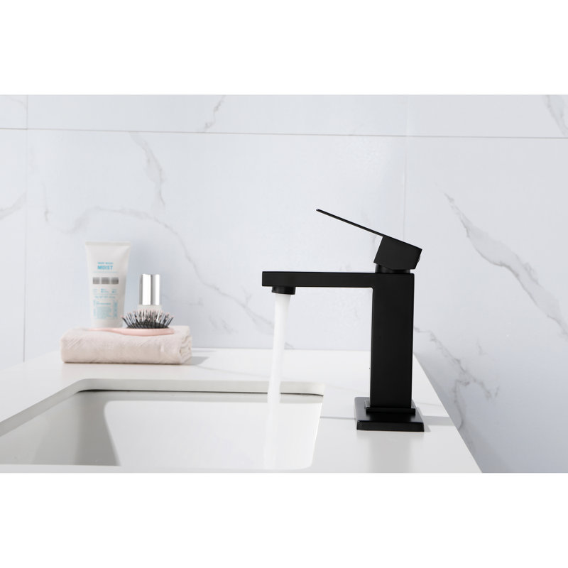 Robinet de salle de bain à cascade, évier de salle de bain à poignée simple noir mat en acier inoxydable pour une durabilité à long terme, la corrosion et la surface des empreintes digitales, robinet à débit d'eau ininterrompu silencieux avec bec,