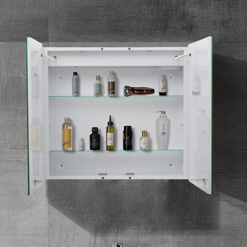 Addison 650mm W 600mm H Surface Frameless Medicine Cabinet Mirror 3 Adjustable