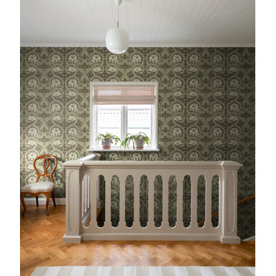 African Marigold Black Floral Wallpaper