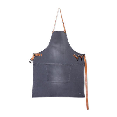 No Pattern Denim Bib Apron