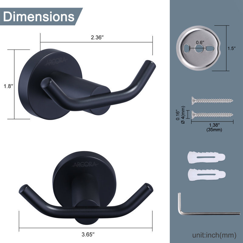 Mounting Towel Hook, Black