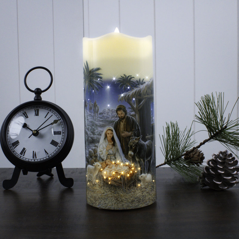 Bougie en fibre optique «A Savior is Born»