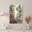 Tableau sur toile à motif abstrait de branches feuillues turquoise et rouille-2086277684