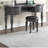 Luxury Bedroom Vanity With Black Wood Finish And Felt-lined Drawers - Stool Included In Antique Grey Wooden Nailhead Trim