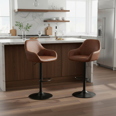 Adjustable Height Counter Stool with Metal Frame