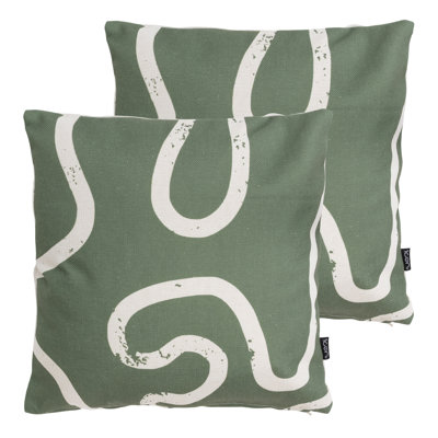 Bean Bag Bazaar Abstract Squiggle Print Indoor-Outdoor Cushion, Multicolour