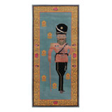 Rug & Kilim’S Modern Classics "Sipahi" Pictorial Runner Rug, Bristol Blue & Gold