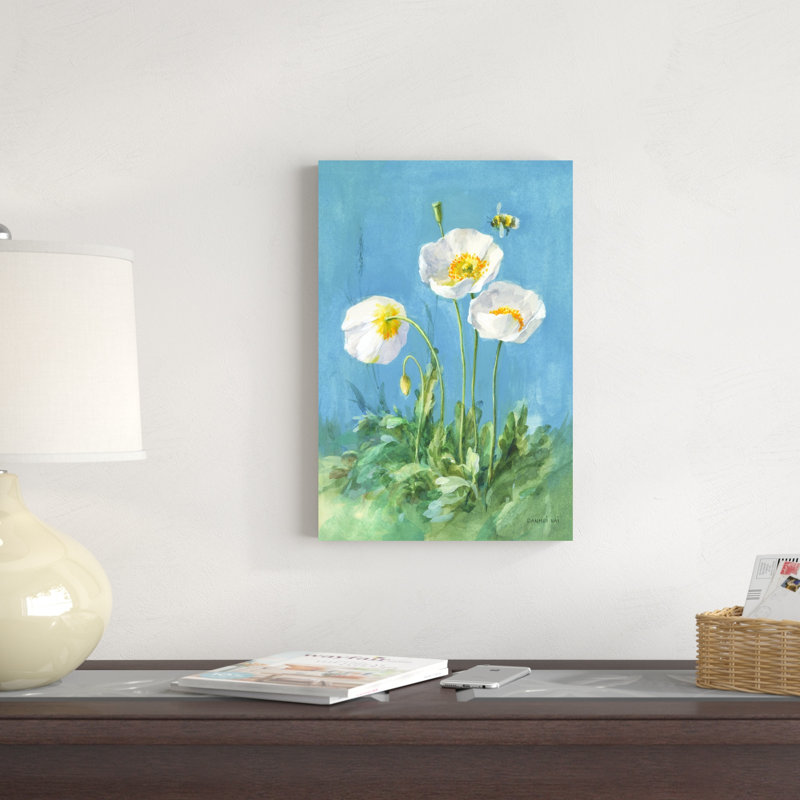 Coquelicots blancs II, H 18 po x l 12 po