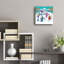  «Colorful Snowman» par Elle Media Group SA, art mural en verre acrylique, 12 po x 12 po
