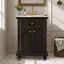 Meuble-lavabo moderne de 61 cm (24 po) avec lavabo en céramique, design à panneaux surélevés et pieds tournés vers le haut, tiroir basculant, étagère réglable et charnières à fermeture douce.-636204096