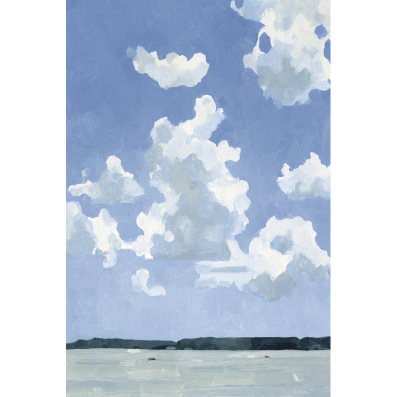 July Lakeside I by Emma Caroline - Painting, 46cm H x 30cm W, Black Floater Framed
