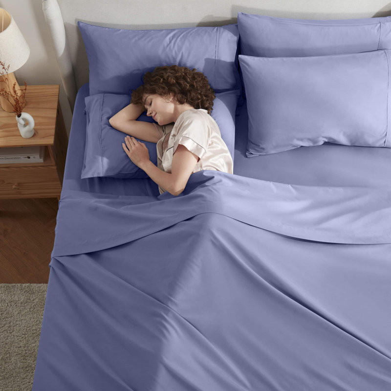 Ensemble de draps en microfibre Hotel Luxury, Bleu acier, Double