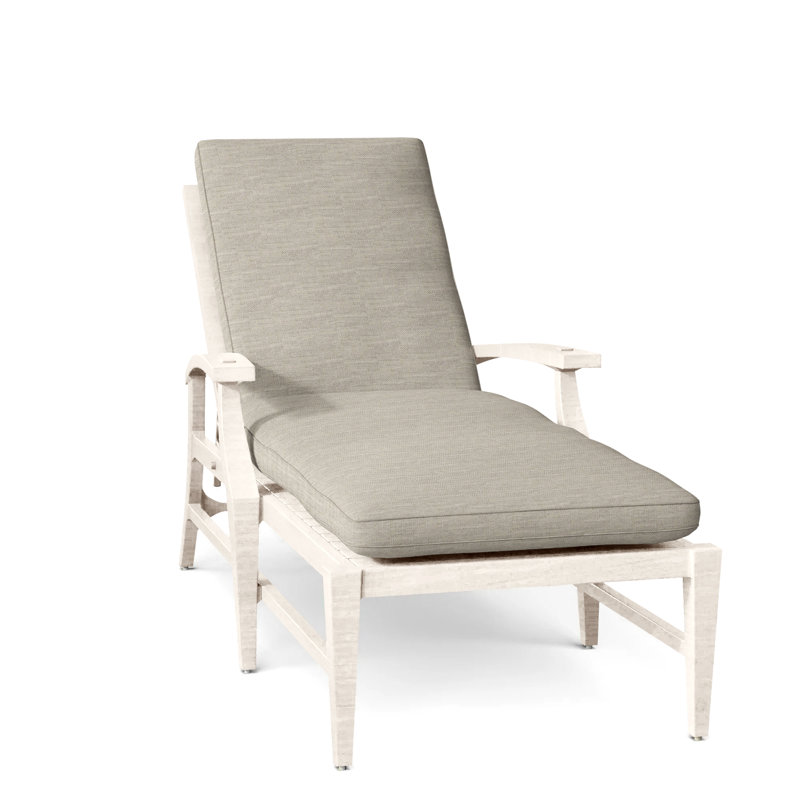 Croquet Aluminum Chaise - Mahogany, Dove Sunbrella® Linen, Welt, Mahogany