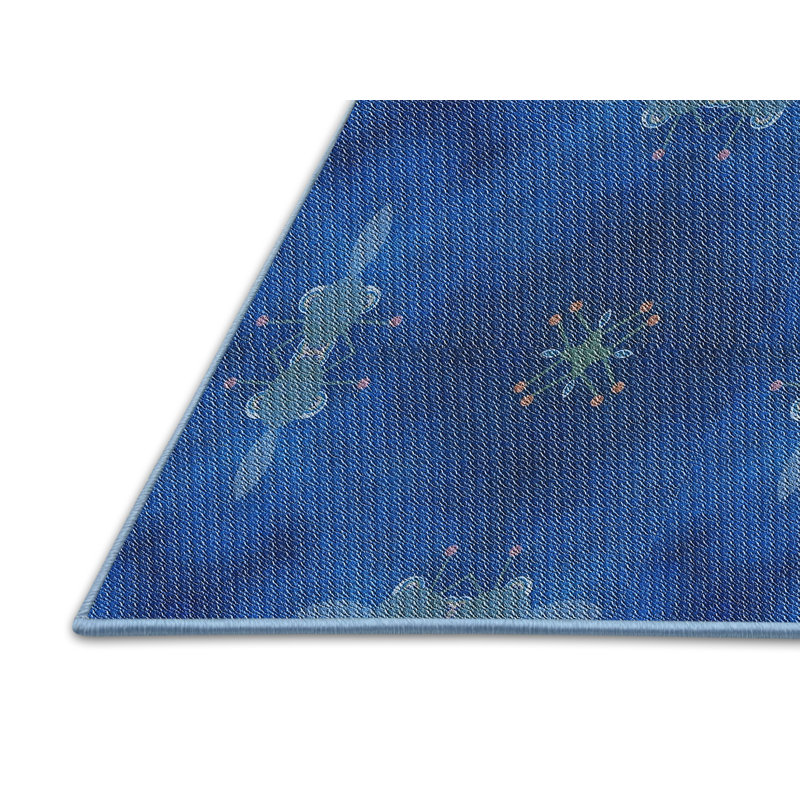 Tapis à motifs bleu / noir, Rectangle 3 pi x 5 pi