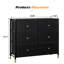 Grande commode de rangement avec 6 tiroirs en similicuir